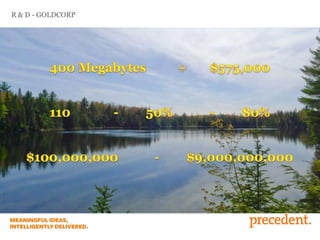 R & D - GOLDCORP
 