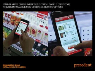 INTEGRATING DIGTAL WITH THE PHYSICAL WORLD (PHYGITAL)
CREATE INNOVATIVE NEW CUSTOMER SERVICE OPTIONS
 