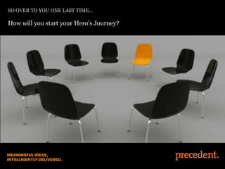 SO OVER TO YOU ONE LAST TIME…
How will you start your Hero’s Journey?
 