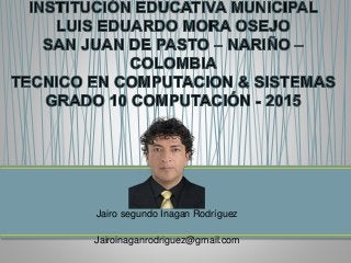Jairo segundo Inagan Rodríguez
Jairoinaganrodriguez@gmail.com
 