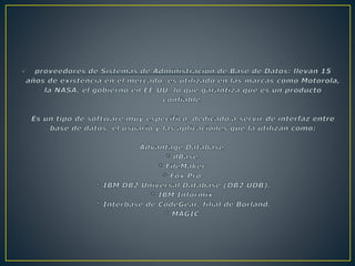 presentacion base de datos