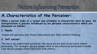 Perception - Individual Behavior (Organisation Behavior) | PPTX