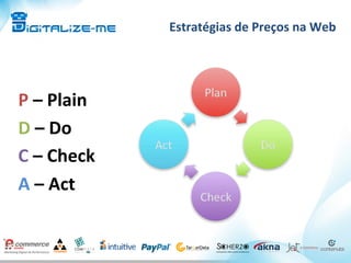 Estratégias	
  de	
  Preços	
  na	
  Web	
  
P	
  –	
  Plain	
  
D	
  –	
  Do	
  
C	
  –	
  Check	
  
A	
  –	
  Act	
  	
  
 
