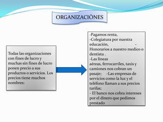 TiempoTRUEQUEEs un intercambio de un producto por dineroLos precios pueden crecer Inflamación o Decrecer declamaciónSe determina mediante el calculo de la línea del precioEXISTEN VARIOS COMOÍndice de precio al consumidor