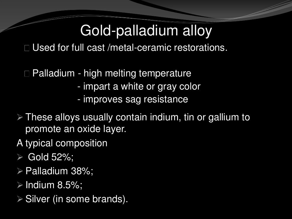 Precious metal alloys in dentistry