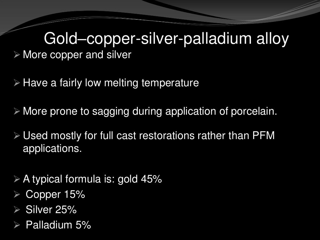 Precious metal alloys in dentistry