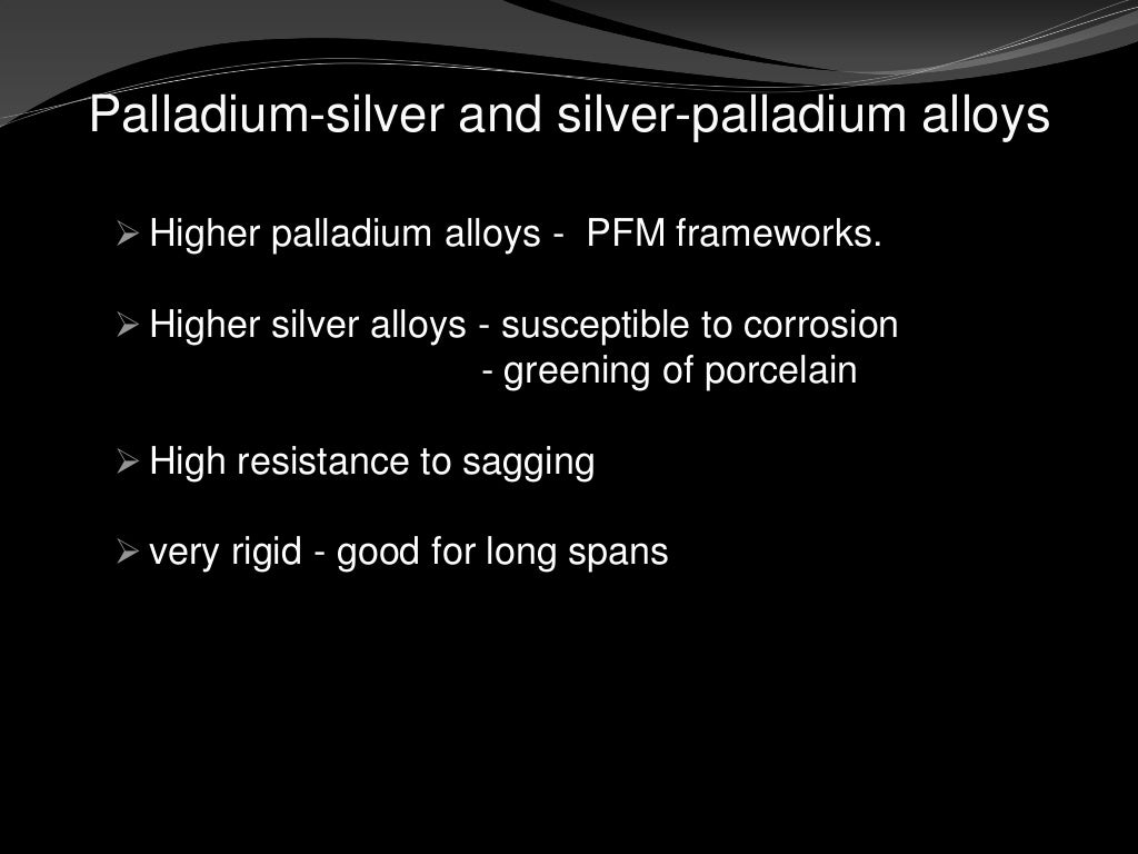 Precious metal alloys in dentistry