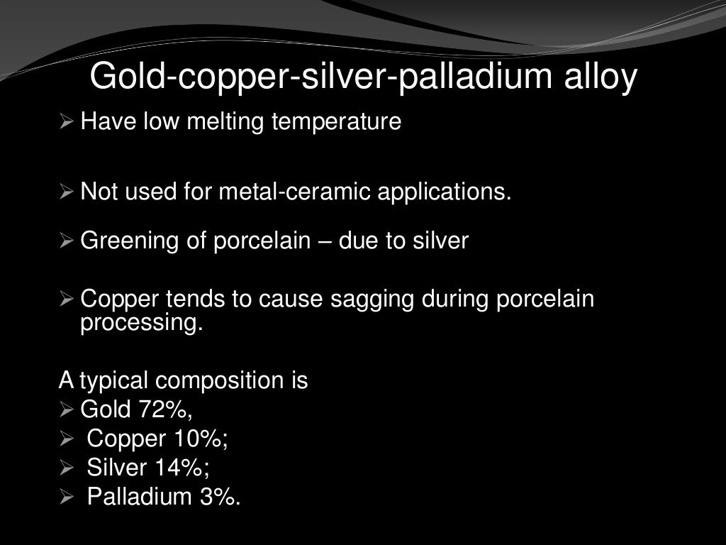 Precious metal alloys in dentistry