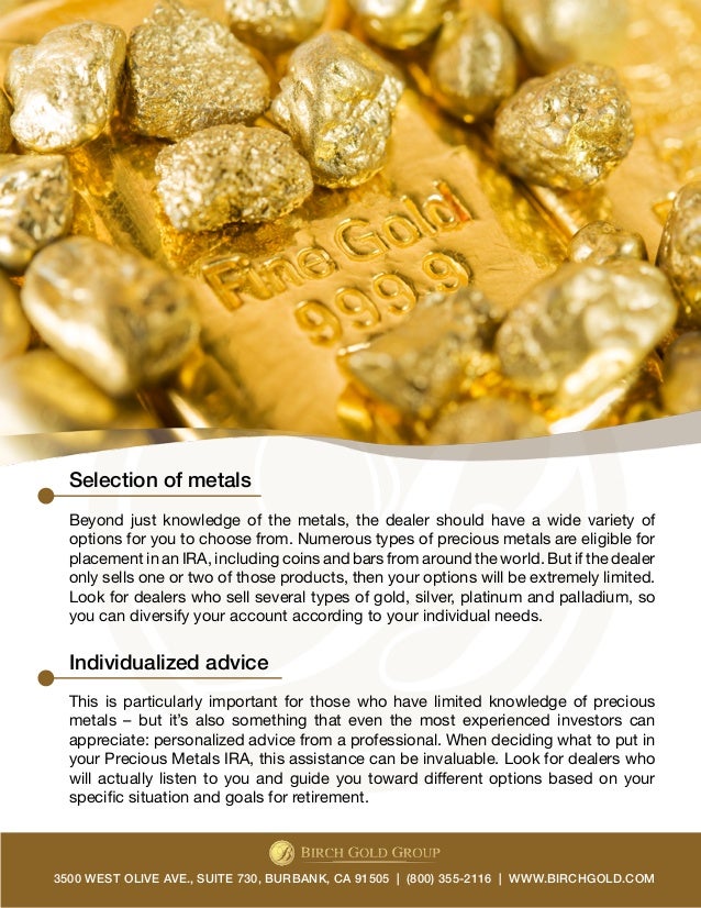 Precious Metals IRA Dealers What to Look for