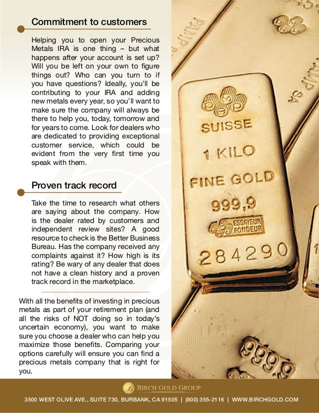 Precious Metals IRA Dealers What to Look for