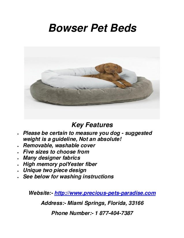 Precious Pets Paradise Bowser Dog Beds