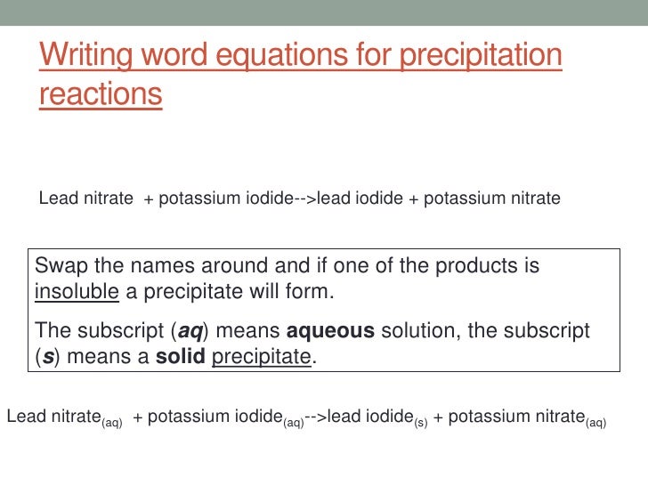 precipitates how to tell if a precipitate will form