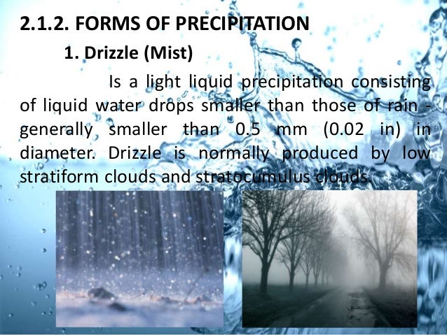 precipitation is fog a form of precipitation