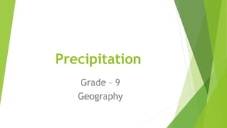 Precipitation
Grade – 9
Geography
 
