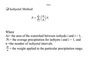 Cont…
 Isohyetal Method
 