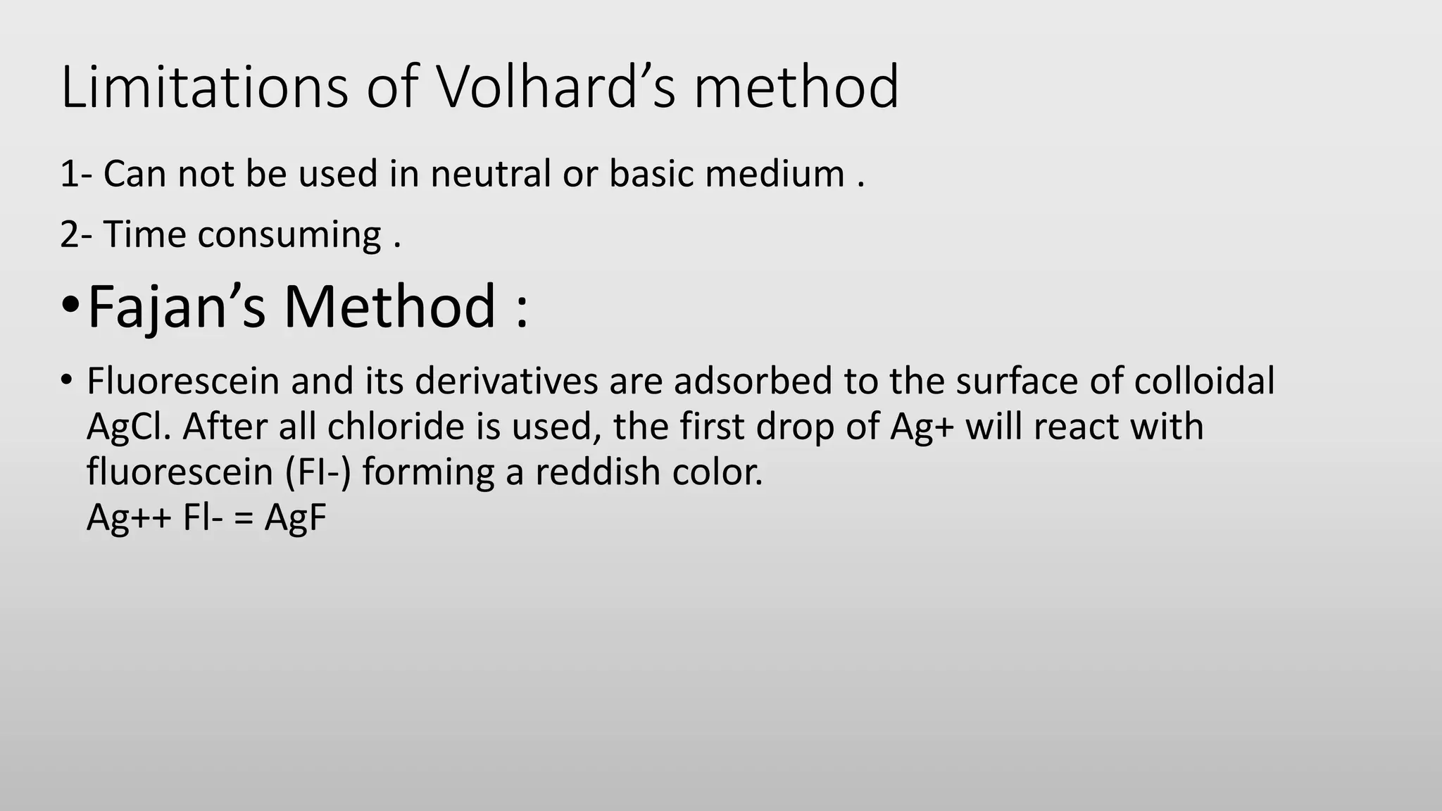 A presentation on precipitation titration & its implication On ...