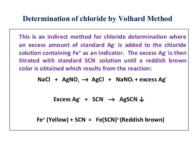 silver nitrate titration A volumetric analysis (precipitation titration) of chloride in butter in this laboratory exercise, we will analyze a sample of butter for its chloride ion in the early stages of a titration of chloride ion with silver nitrate. silver nitrate titration A volumetric analysis (precipitation titration) of chloride in butter in this laboratory exercise, we will analyze a sample of butter for its chloride ion in the early stages of a titration of chloride ion with silver nitrate.