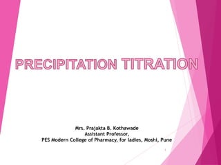 1
Mrs. Prajakta B. Kothawade
Assistant Professor,
PES Modern College of Pharmacy, for ladies, Moshi, Pune
 