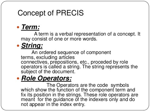 how to do a precis