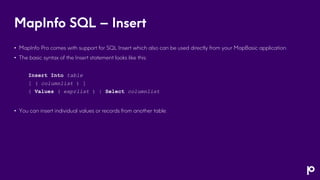 Map Insert Protocol Introduction to MapBasic | PDF