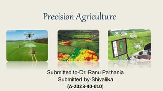 Precision Agriculture
Submitted to-Dr. Ranu Pathania
Submitted by-Shivalika
(A-2023-40-010)
 