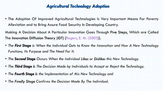 • The Adoption Of Improved Agricultural Technologies Is Very Important Means For Poverty
Alleviation and to Bring Assure F...