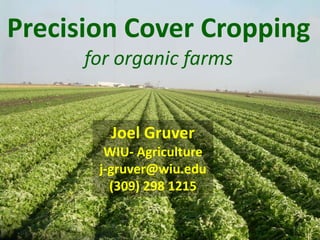 Precision Cover Cropping
for organic farms

Joel Gruver
WIU- Agriculture
j-gruver@wiu.edu
(309) 298 1215

 