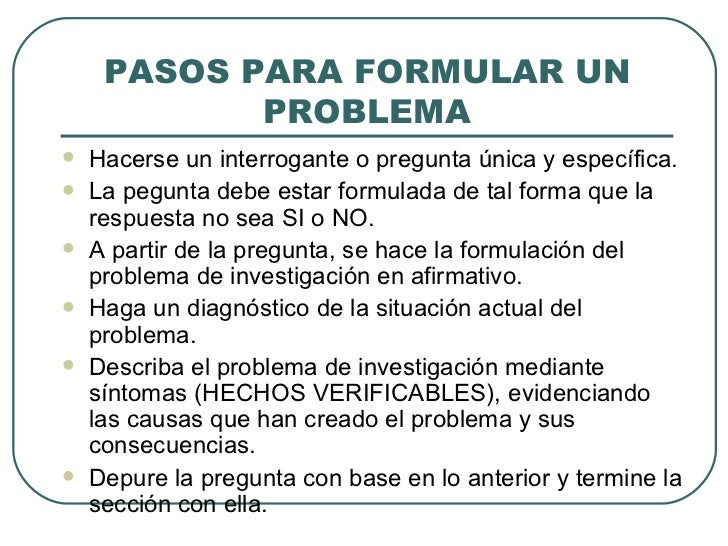Precision del problema de investigacion