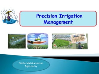 Precision Irrigation
Management
Siddu Malakannavar
Agronomy
 