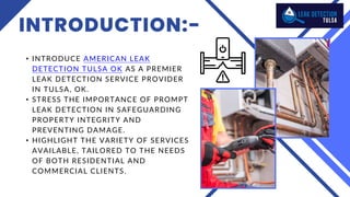 Precision Leak Detection Solutions in Tulsa, OK with American Leak