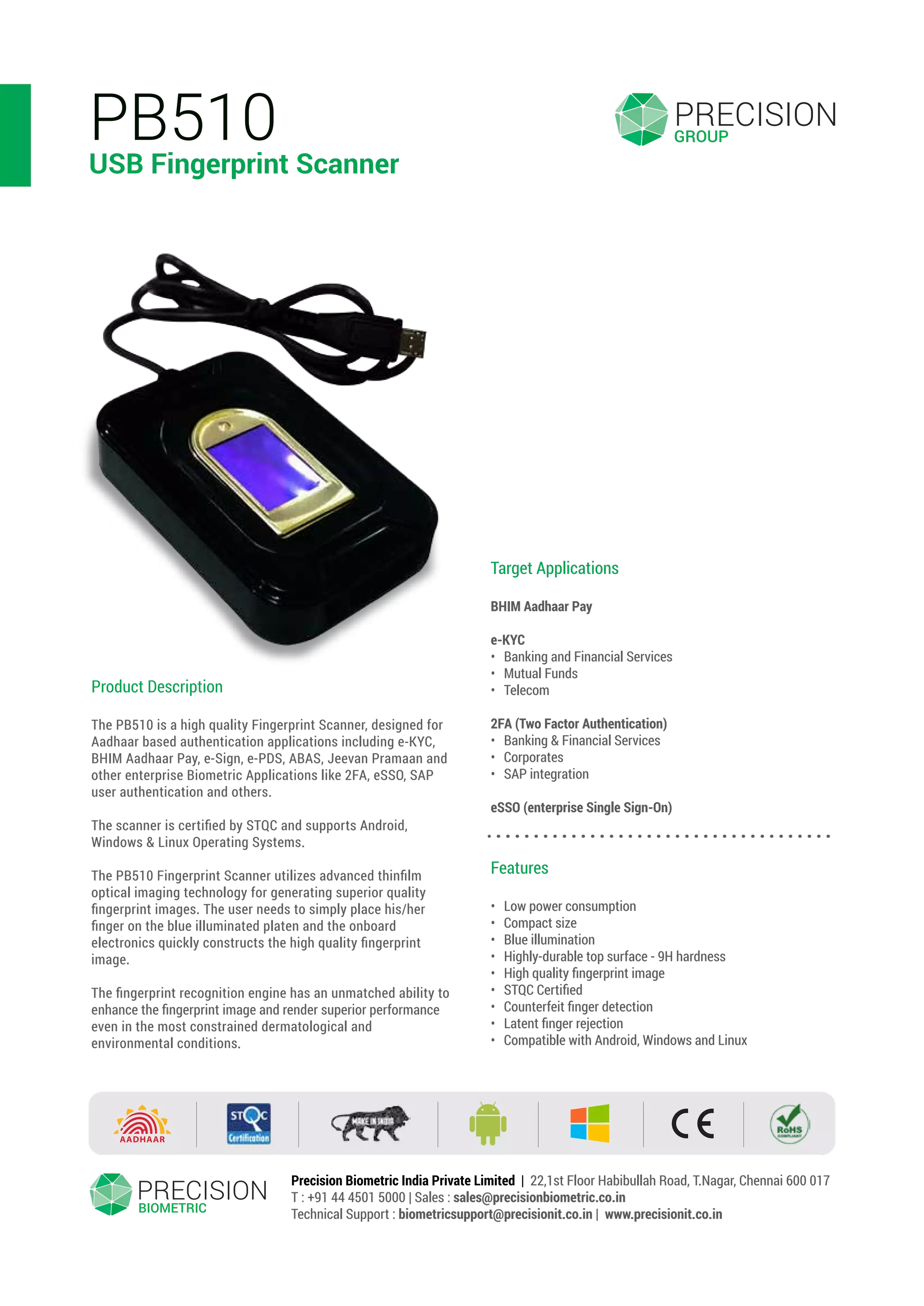 Precision pb510 brochure email | PDF