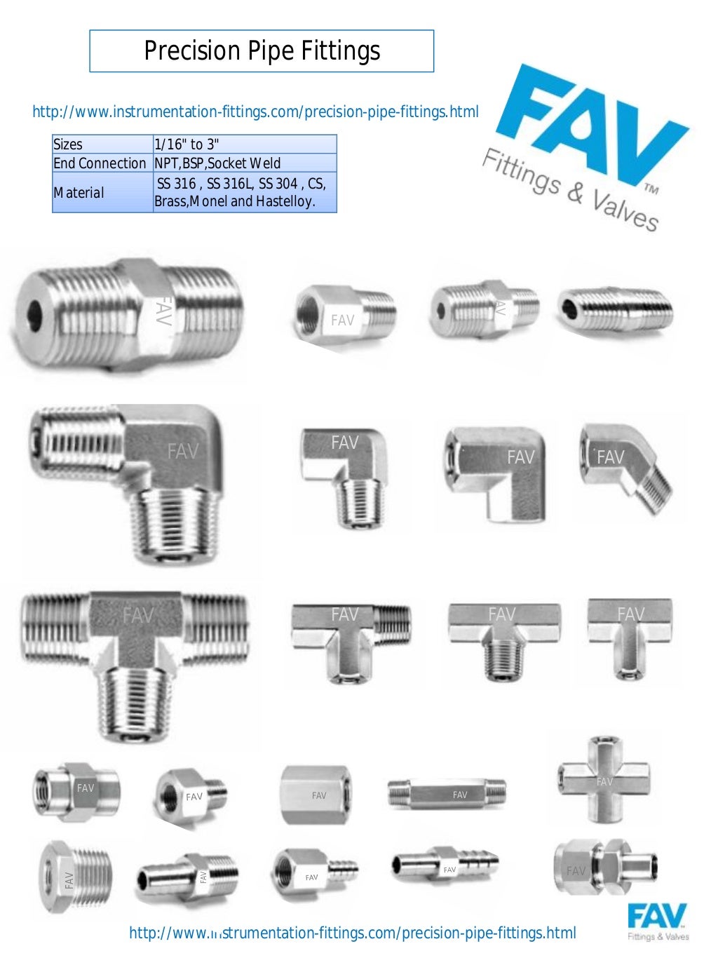 Precision pipe fittings
