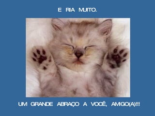 E  RIA  MUITO. UM  GRANDE  ABRAÇO  A  VOCÊ,  AMIGO(A)!!! 