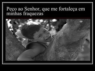 Peço ao Senhor, que me fortaleça em minhas fraquezas 