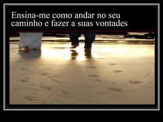 Ensina-me como andar no seu caminho e fazer a suas vontades 