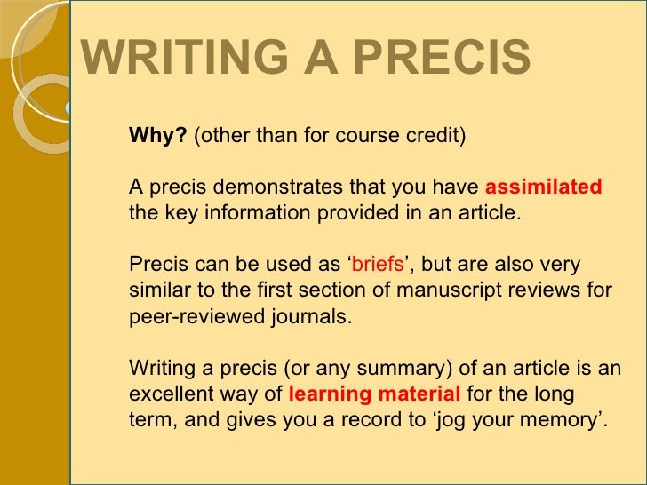 writing a precis