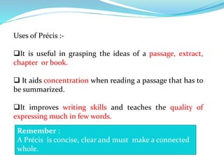 Precis writing | PPTX