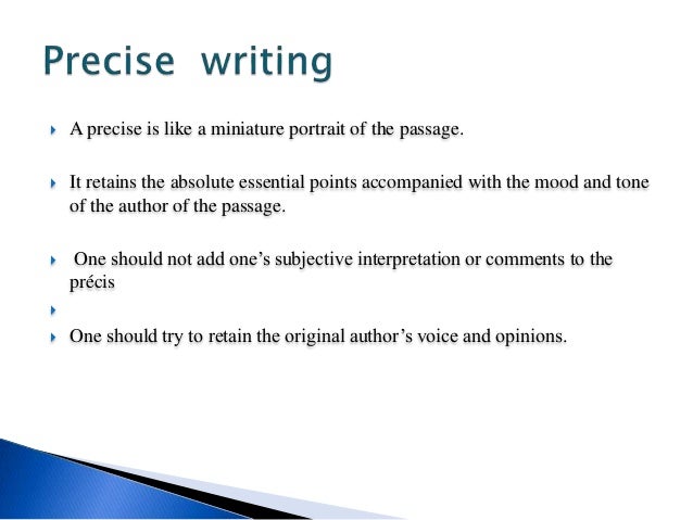 presentation on precis writing