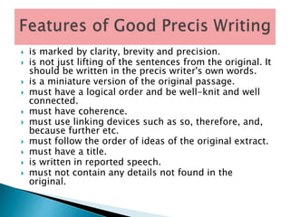 Precis writing | PPTX