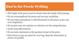 Precis Writing | PDF