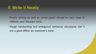 precis writing.pptx English for business | PPTX