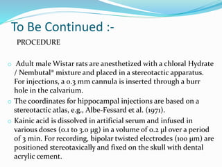 Wistar Rats Injection Pre clinical screening of anti epileptic drugs | PPTX