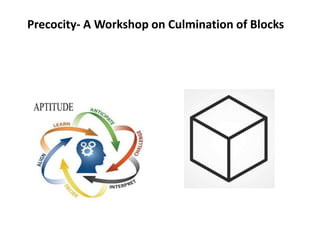 Precocity- A Workshop on Culmination of Blocks
 