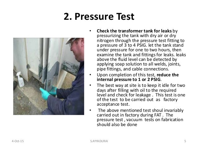 test pressure transformer periodic & Pre inspection commissioning power on checks