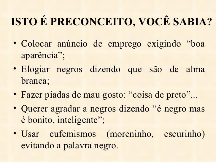 Considerando A Narrativa Acima E Conhecimentos Sobre Preconceito
