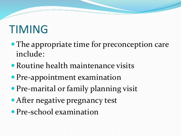 preconception care birth plan introduction