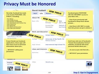 Privacy Must be Honored

109

Step 2: Opt-In Engagement

 