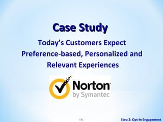 Case Study
Today’s Customers Expect
Preference-based, Personalized and
Relevant Experiences

131

Step 2: Opt-In Engagement

 