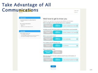 Take Advantage of All
Communications

169

 