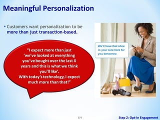 Meaningful Personalization
• Customers want personalization to be
more than just transaction-based.

175

Step 2: Opt-In Engagement

 